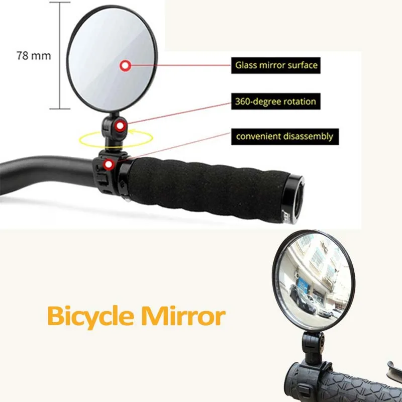 

5cm/8cm 1 PC Bicycle Mirror Universal Handlebar Rearview Mirror 360 degree Rotate for Bike Bicycle Cycling Accessories