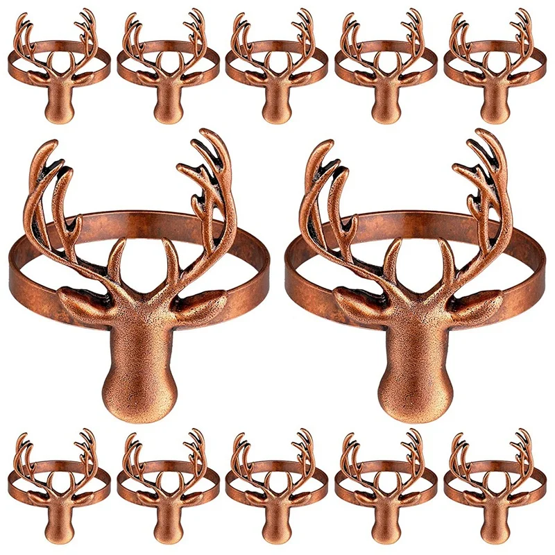 

18 Pcs Christmas Deer Napkin Rings Deer Napkin Rings Napkin Holders Christmas Table Decoration for Party Decoration