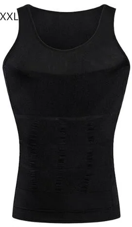 Black XXL Мужское Корректирующее белье без рукавов для живота, банный жилет для похудения, Антицеллюлитный пояс для похудения, горячее нижнее белье, рубашка - Цвет: Black XXL