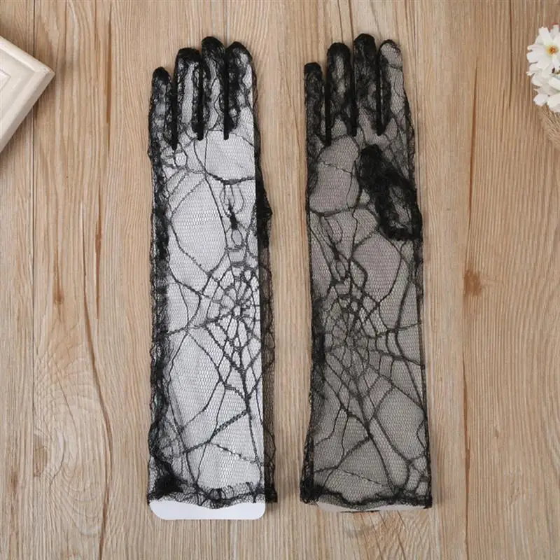 1 пара перчатки на Хэллоуин прочные модные портативные для выступлений паутина