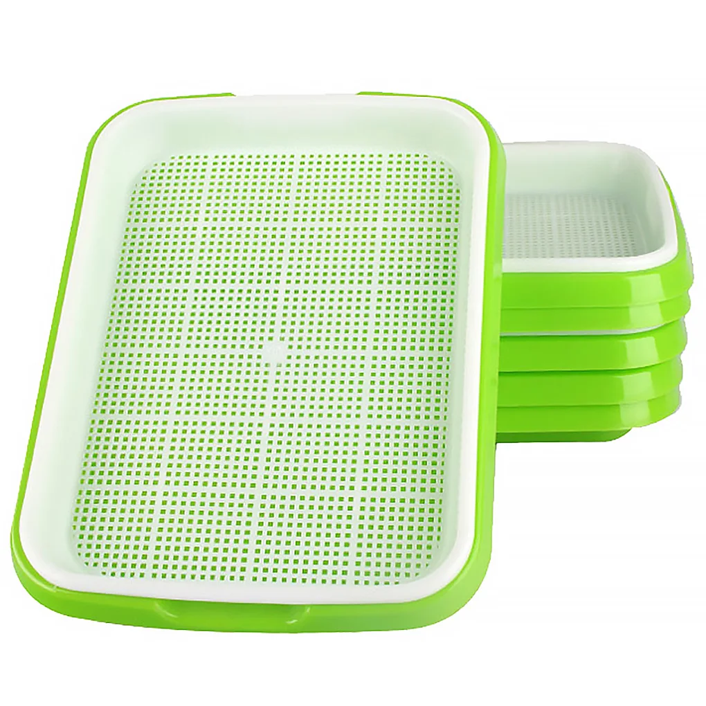 

Double Layers Plastic Nursery Pots Seed Sprouter Tray PP Soil-Free Wheatgrass Grower Seedling Tray Sprout Plate Hydroponic
