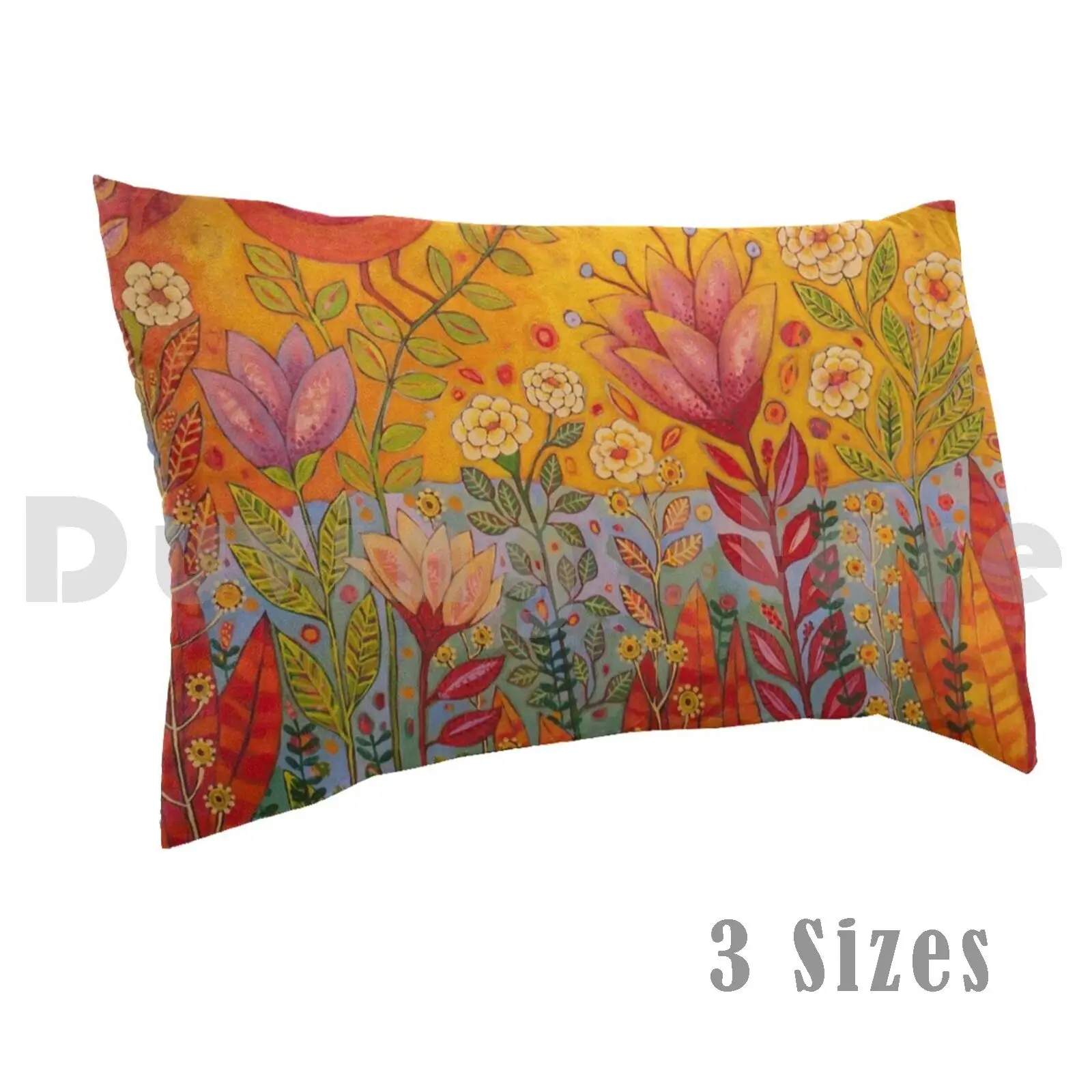 

Cat In The Garden Pillow Case DIY 50x75 Cat Bird Garden Nature Naive Colors Landscape Kids Sonia Koch Sun