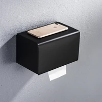 space aluminum waterproof roll paper holder punch free black hand box pumping box toilet wall mounted paper towel
