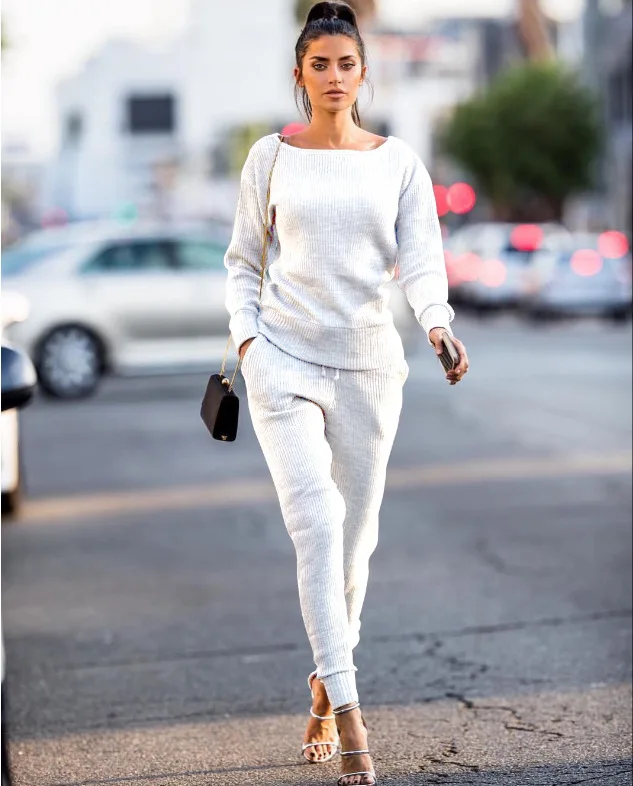 Женский спортивный костюм с круглым вырезом комплект из 2 предметов | Женская