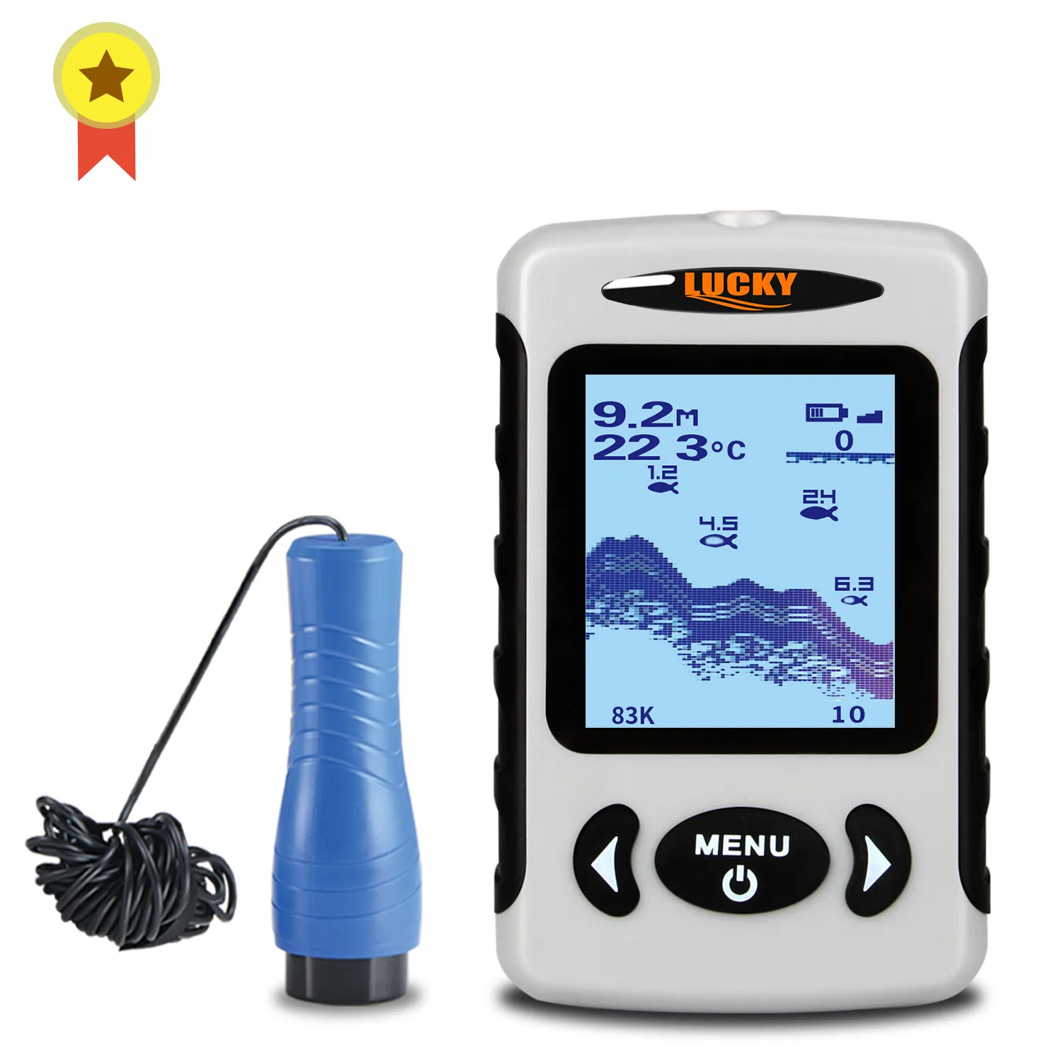 FF718D-ICE LUCKY FF718D-Ice 2,2 дюймов lcd Портативный рыболокатор 200 кГц/83 кГц двойной локатор частота 100 м детектор для снасти для подледной рыбалки - Цвет: FF718D-ICE