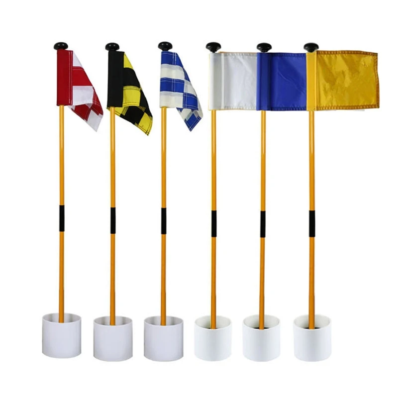 

RXBC Portable Detachable Golf Flagsticks Putting Green Flags Hole Cup Set Golf Pin