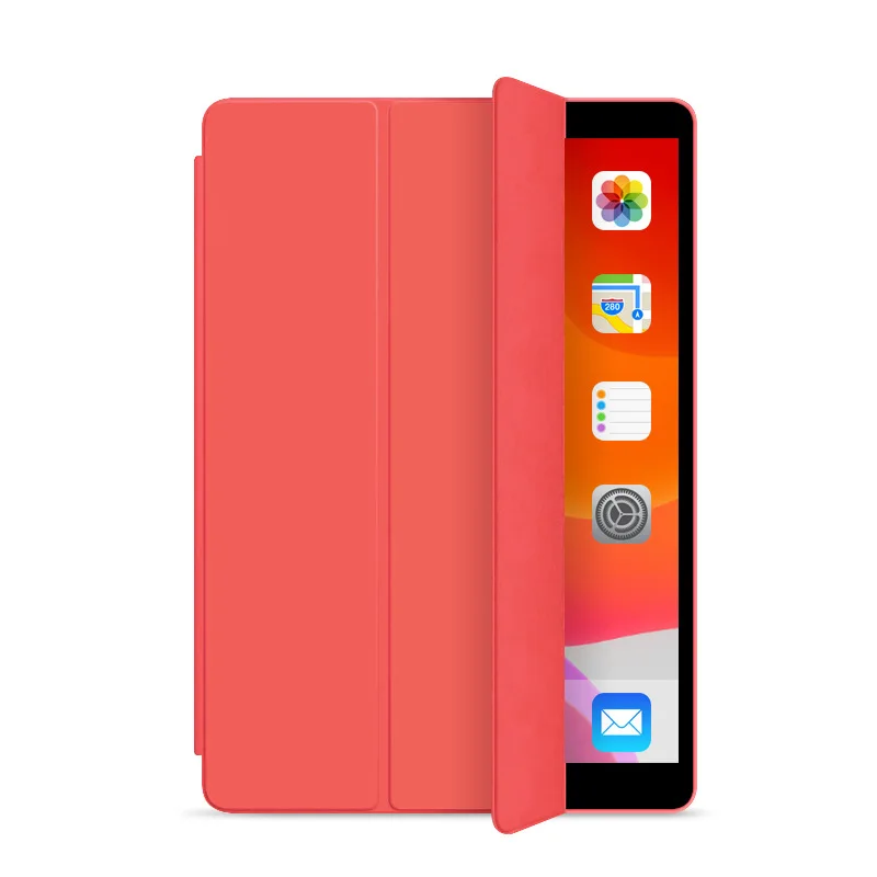 Умный чехол для iPad Air 1 Air 2, мягкий силиконовый чехол из искусственной кожи для планшетов, чехол для iPad new 9,7 дюймов 6-го поколения - Цвет: Pure red
