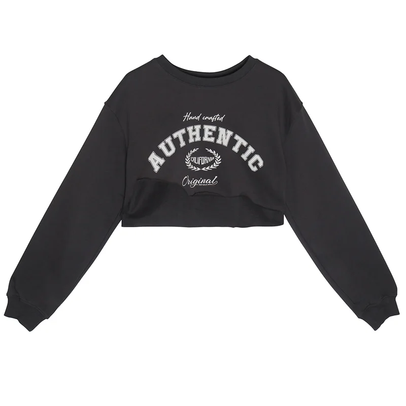 Женская футболка Свободный Топ с длинным рукавом и надписью новинка 2021 | одежда