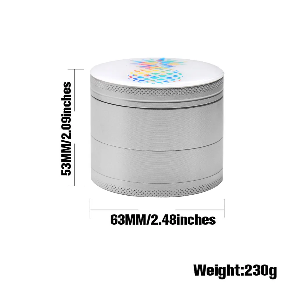 Ананас турбина 63 мм 4 шт. алюминиевая травяная шлифовальная машина с паз