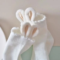 cute rabbit ears soft sister socks women cotton socks socks lolita lace socks short barrel girl black and white kawaii socks