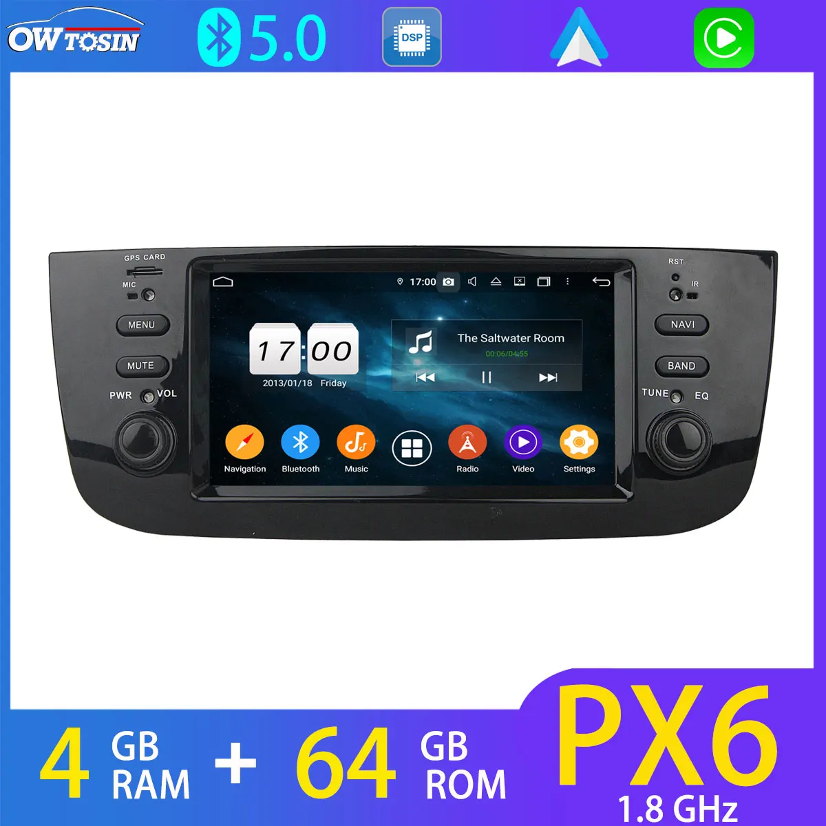 Android 10 PX6 4G + 64G Bluetooth 5 0 Tethering SIM Parrot BT DSP GPS Автомобильный мультимедийный плеер для Fiat