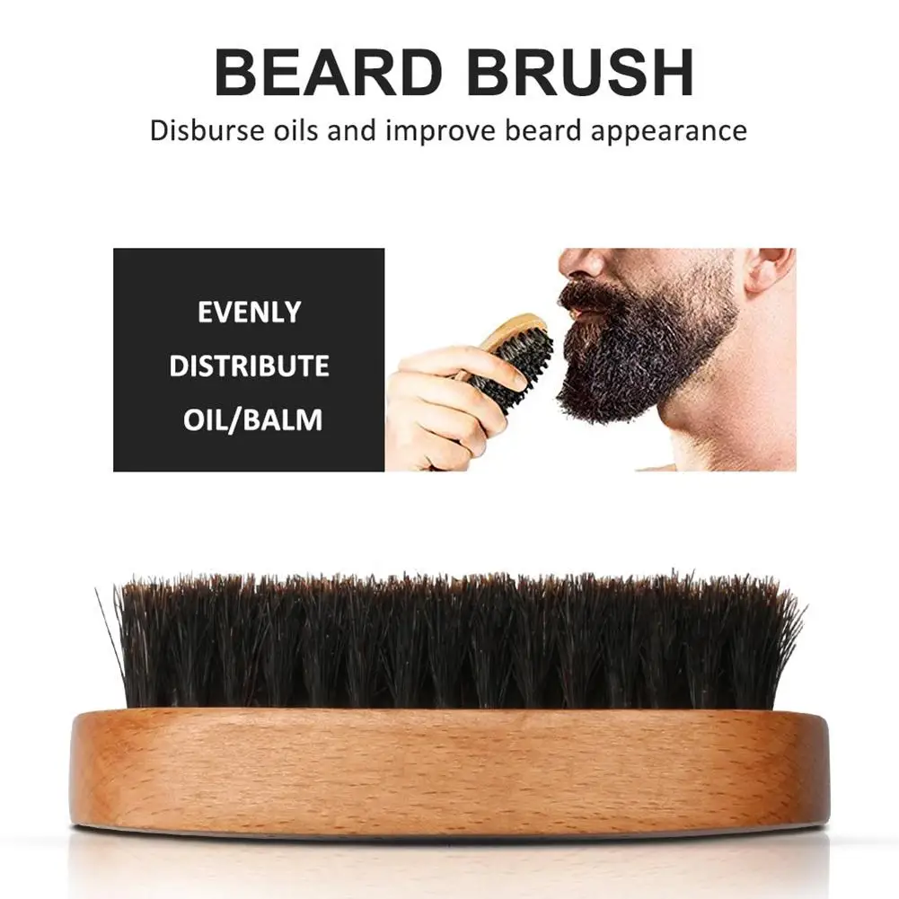 

10pcs/set Men Beard Kit Grooming Beard Set Beard Oil Moisturizing Wax Blam Comb Essence Styling Brush Hair Men Beard Set