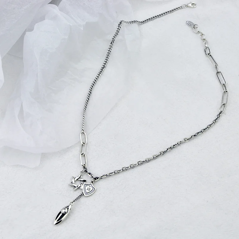 Женское винтажное ожерелье Leouerry из стерлингового серебра 925 пробы с