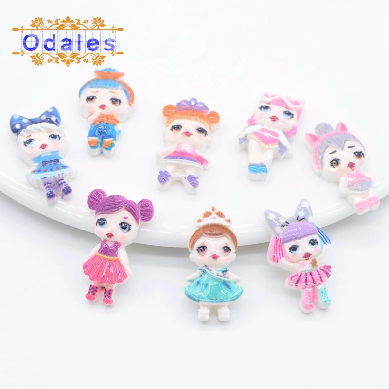 30 шт./лот 3D кабошоны Magic Baby Resin Craft Kawaii красочные плоские для маленьких девочек