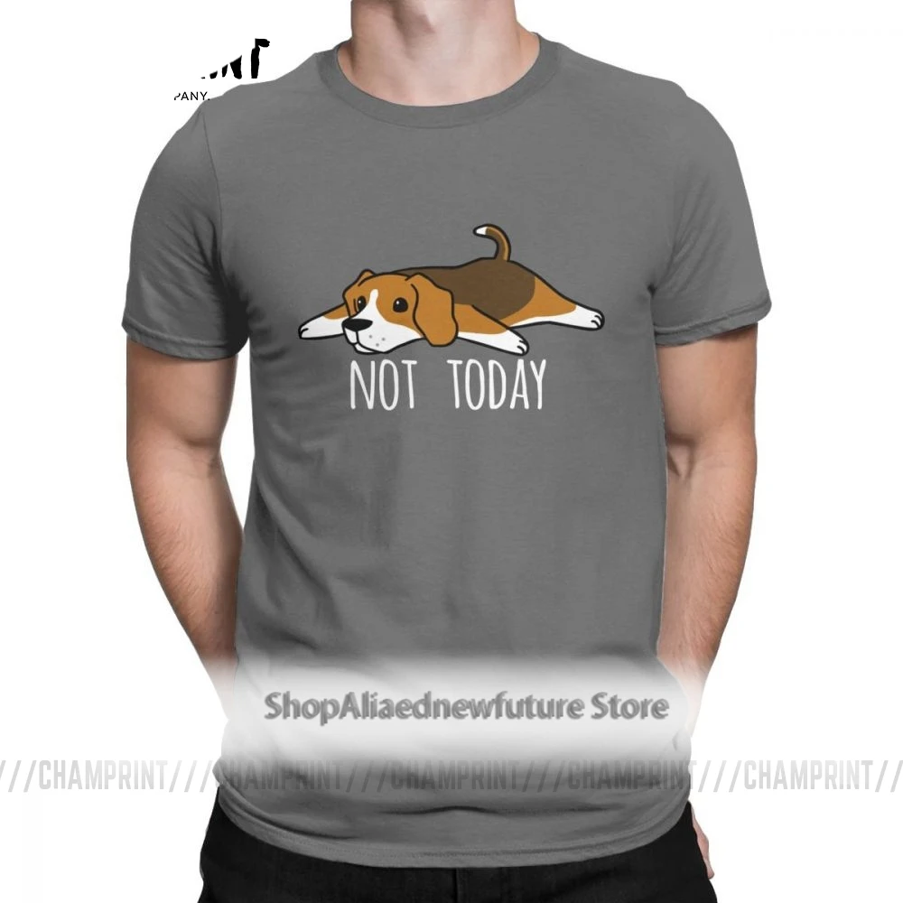 

Funny Not Today Beagle Dog Men's T Shirt Novelty Pure Cotton Short Sleeve Tees Crewneck T-Shirt Graphic Clothes