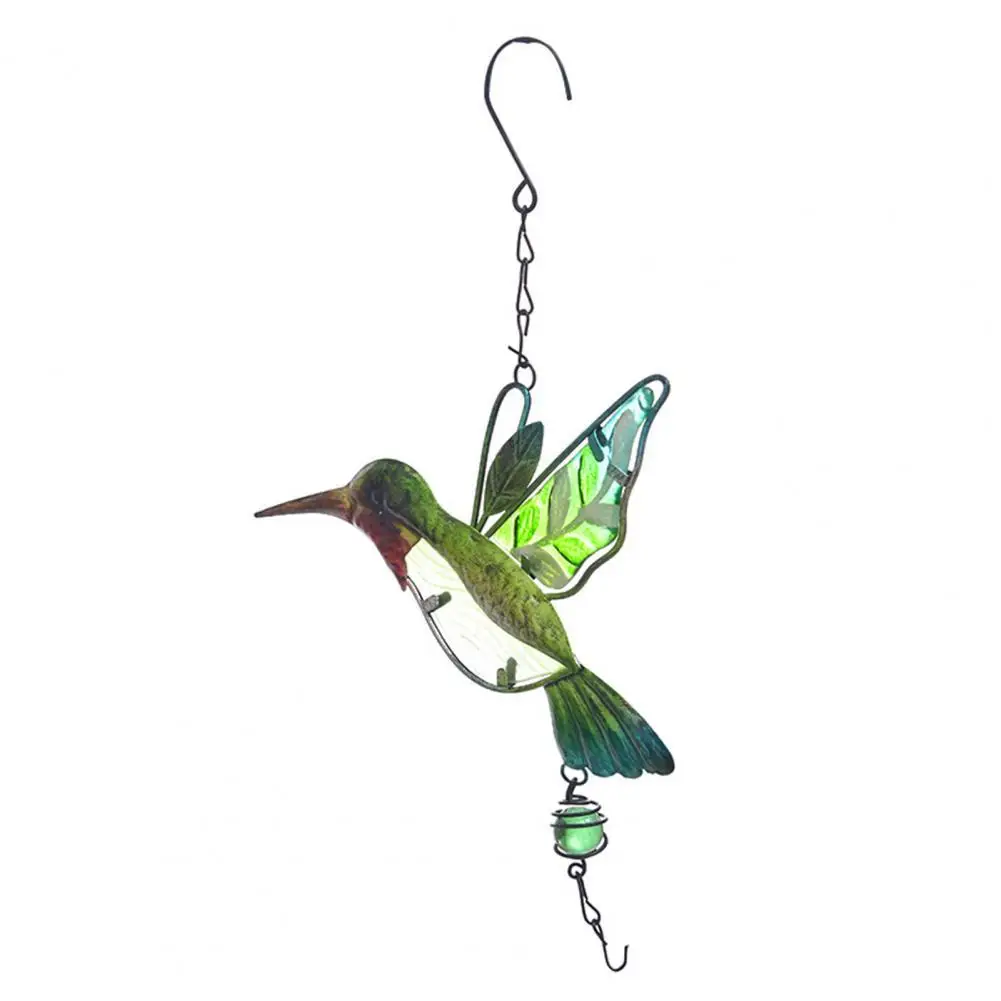 

Ветряная колокольчик изысканный цветной печатный Колибри Форма стекло железо прочный твердый сад ручной работы