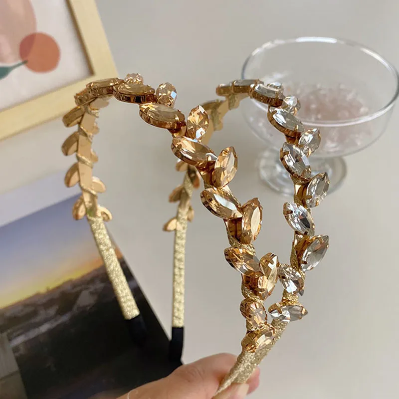 

Богемный золотой серебряный стразы ободок с листьями головной убор аксессуары для волос