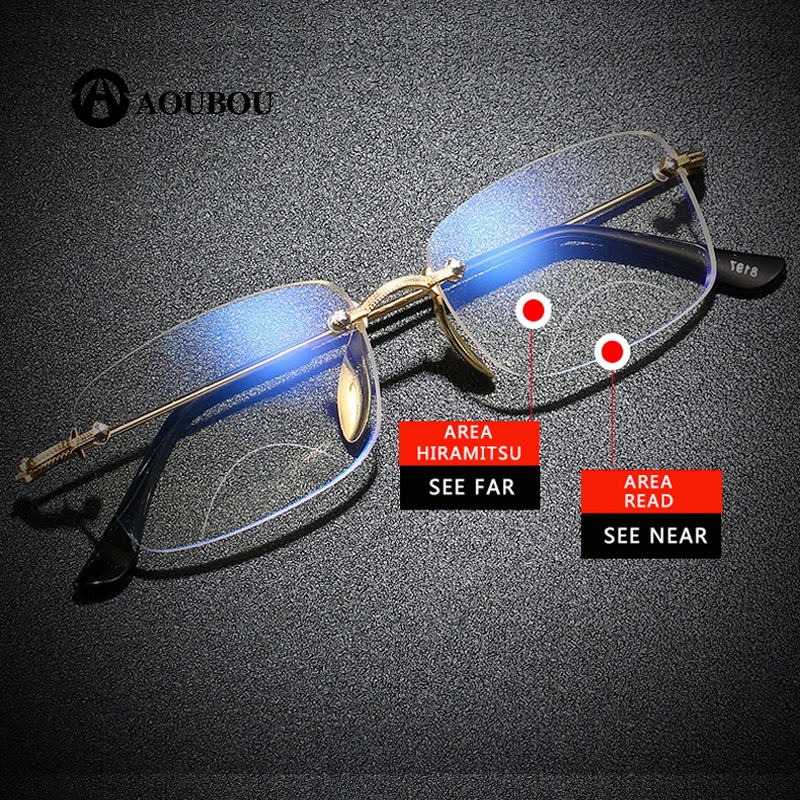 Bifocal Rimless Reading glasses men Far and near gafas de lectura hombre Anti fatigue lesebrille UV leesbril dames brille|Женские очки
