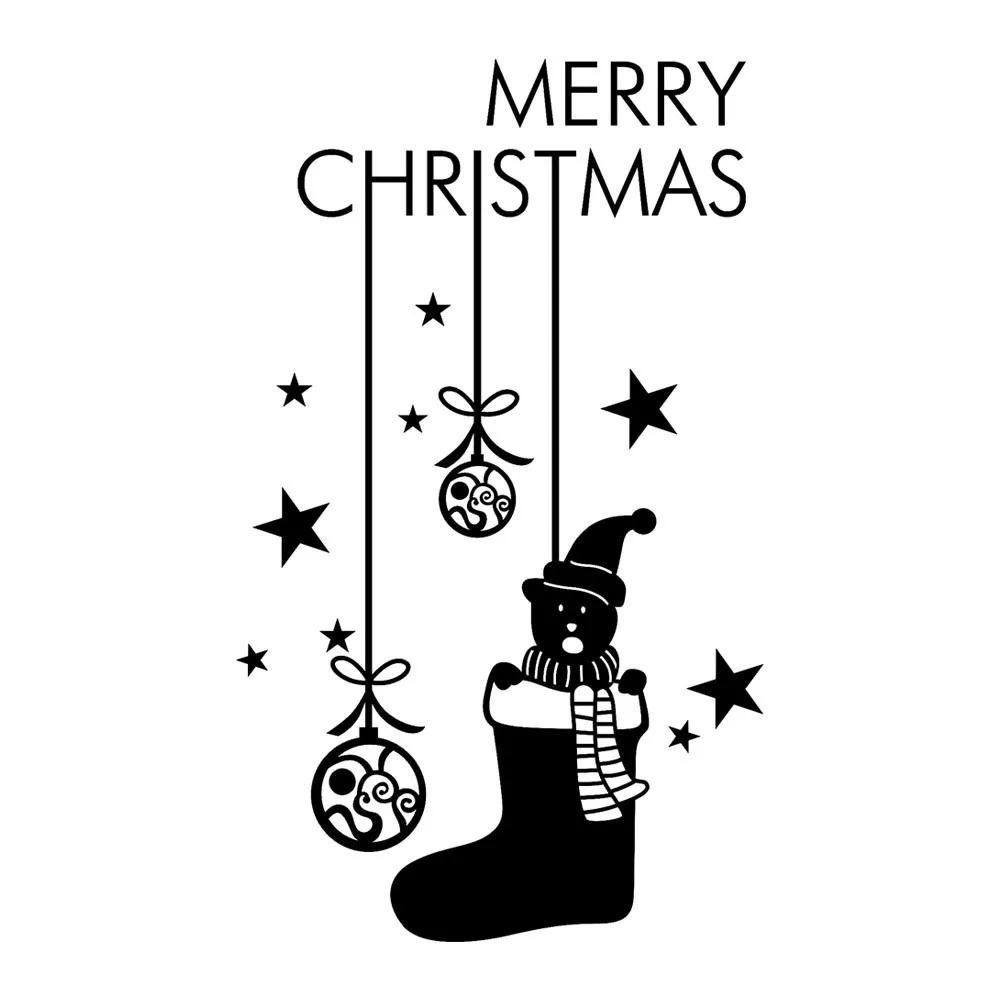 Счастливый новый год веселая Наклейка на стену в виде рождественской елки