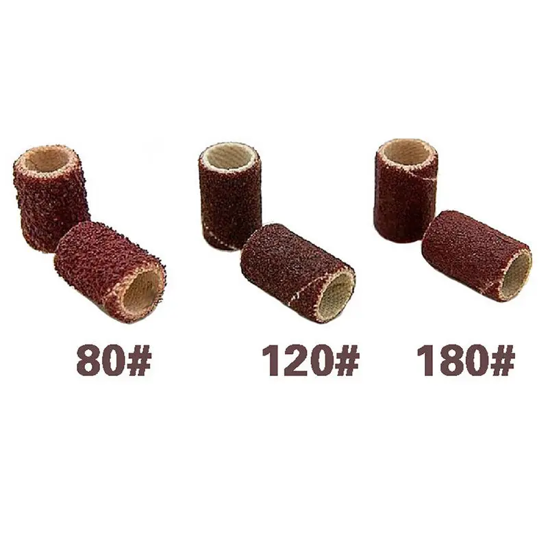 

100pcs/pack with size #80 120 180 nail drill bits Sanding Bands For Manicure Pedicure Nail tools Machine