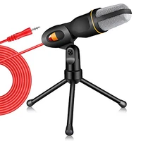 pc microphone with mic stand professional 3 5mm jack recording condenser microphone for pc laptop recorder singing gaming