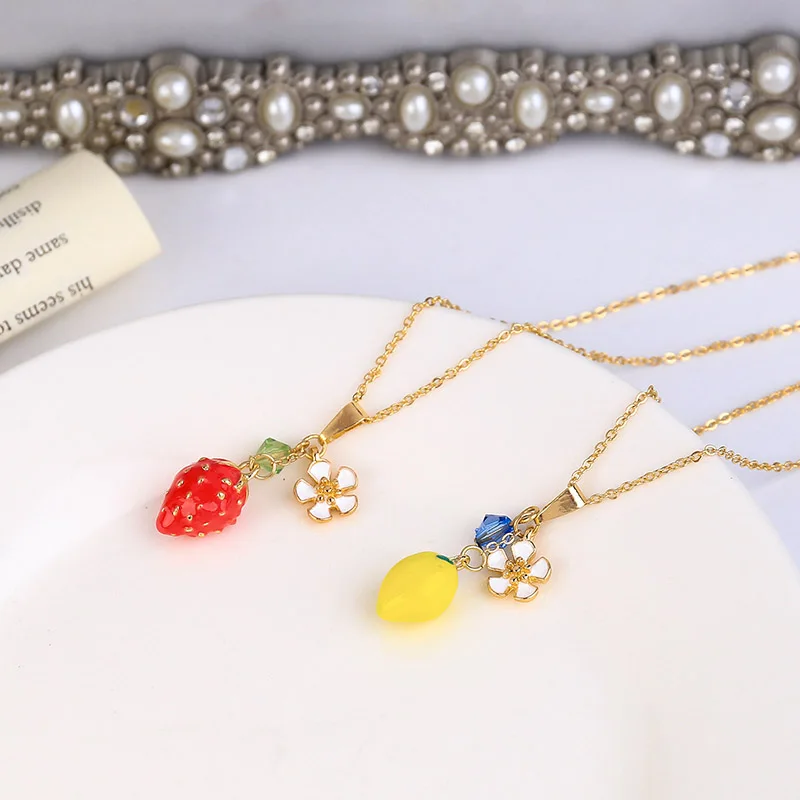 Sansummer новинка 2019 хит модное клубничное Сакура цветы эмаль подвеска