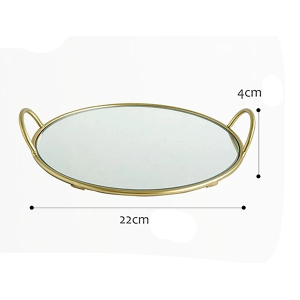 

Mirror Metal Tray Living Room Accessories Cosmetic Storage Rack Tray Exhibition Hall Photography Props