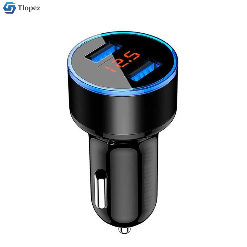 

3.1A Dual USB Car Charger with LED Display Car Voltage Detector Monitor for Iphone X 8 Samsung Ipad car battery terminals