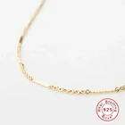 BOAKO 925 пробы серебряная с золотом цепь ожерелье для женщин девочек многослойное украшение на шею в голой простой цепочка колье-Чокер Модные ювелирные украшения