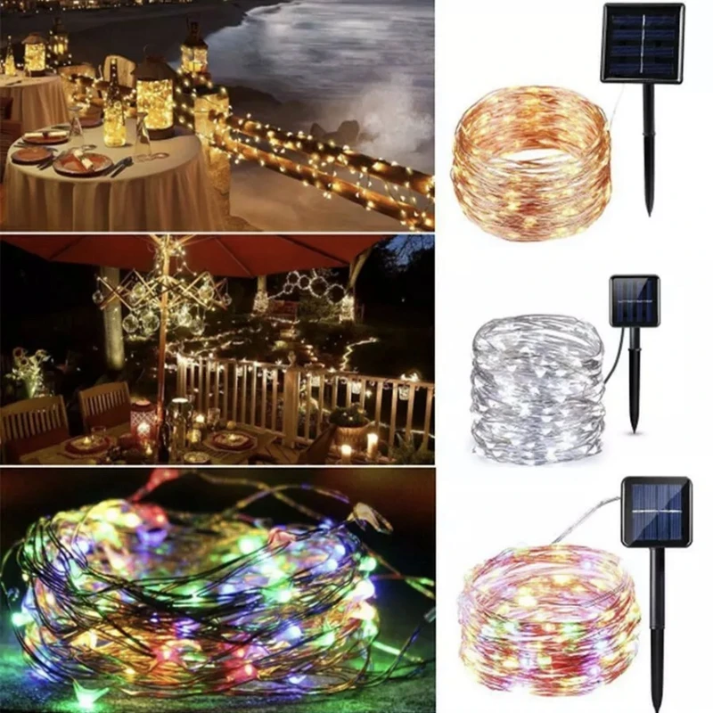 OLOEY 11/20 м светодиодный уличный Солнечный свет 100/200 светодиодная гирлянда