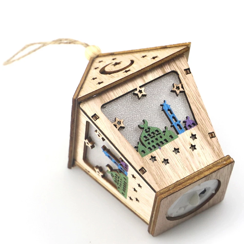 Мусульманский праздничный светильник Рамадан ИД Мубарак украшения деревянная