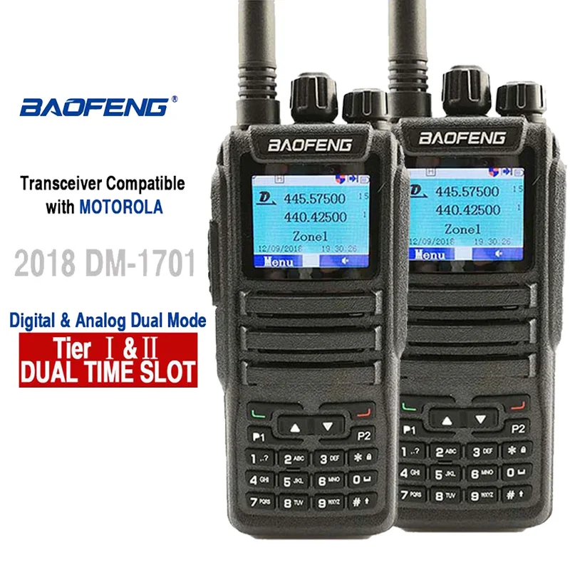 2 шт. Baofeng DM-1701 цифровой аналоговый иди и болтай Walkie Talkie “иди Dual Band Time Slot DMR