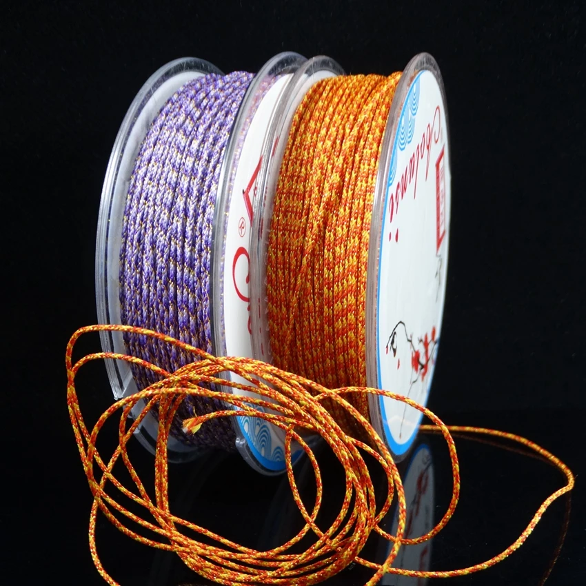 Cuerda de nailon para pulsera de punto, hilo de colores, multicolor, de algodón y nailon, bricolaje, inelasticidad, 0,9mm