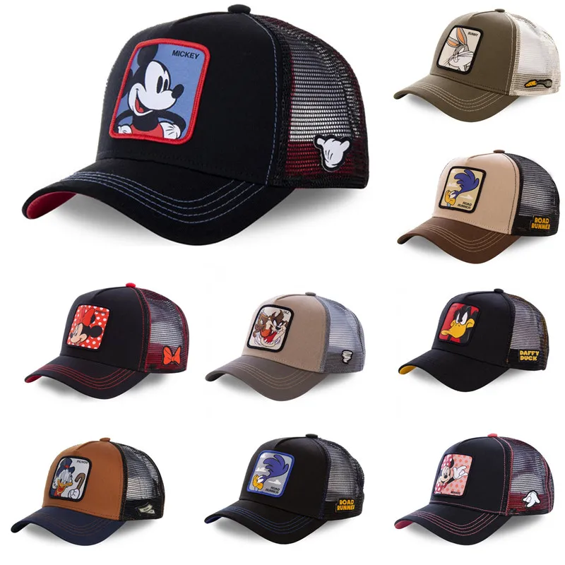 

Disney Mickey Taz Donald Snapback Cotton Baseball Cap Men Women Hip Hop Dad Mesh Hat Trucker Hat Dropshipping