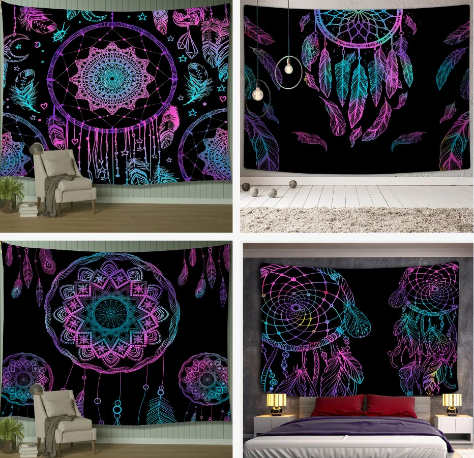 

Hippie Custom Tapestry Bohemian Tapestry Wall Hanging Hippie Decor Boho Decoration Home Decor Wall Fabric Mandala Wall Hanging