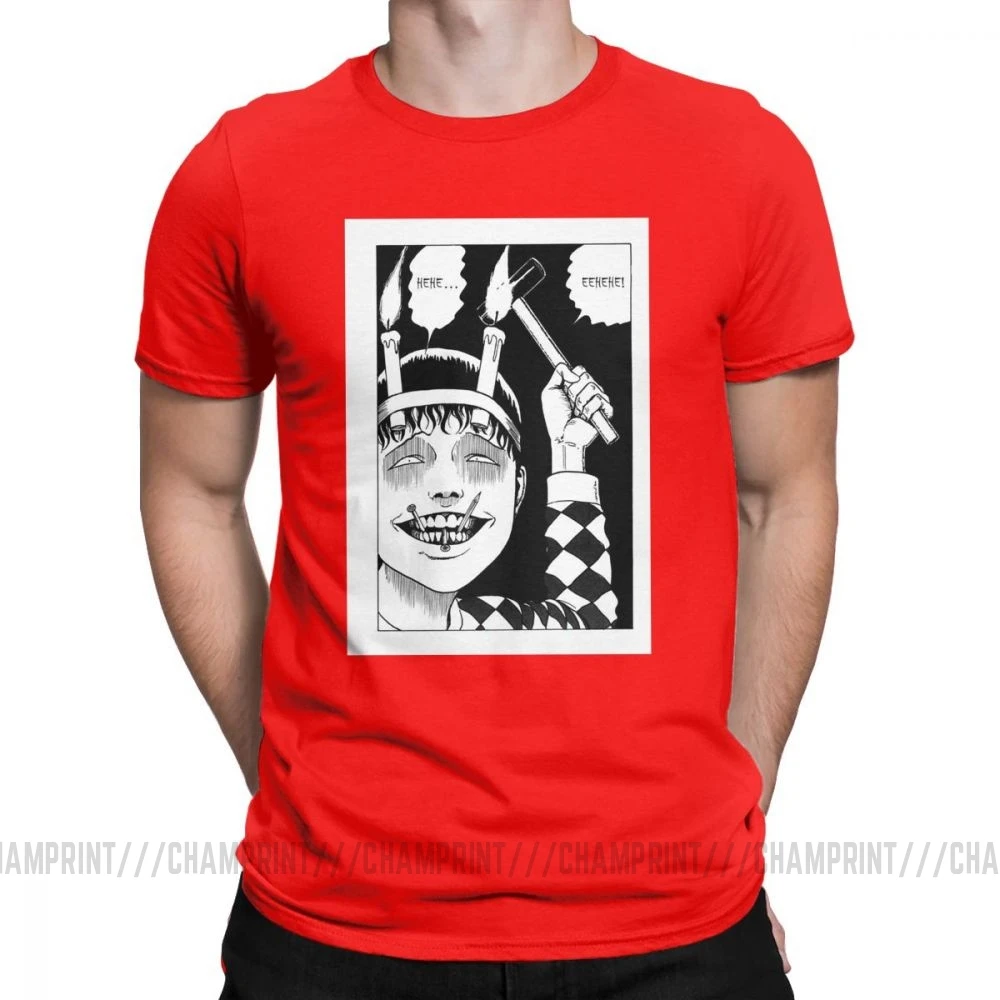 Винтажные мужские футболки Junji Ito, хлопок, футболка Tomie Japanese Kago Manga Horror Harajuku, футболки с коротким рукавом, Подарочная одежда - Цвет: Красный