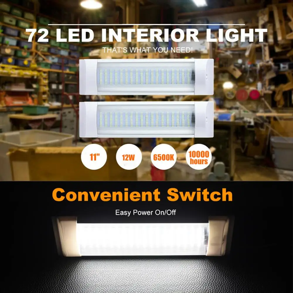 Отражатели 2 шт мощностью 12V для салона автомобиля светодиодный светильник рейка