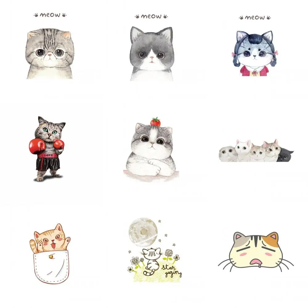 1 шт. мультяшный аниме милый стикер с животными Симпатичный кот собака кролик
