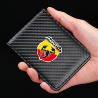carbon fiber auto driver license cover car driving documents credit card holder for fiat abarth 595 abarth 500 abarth 124 spider