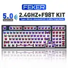 Набор для клавиатуры FEKER, проводная клавиатура с 98 клавишами Hotswap, 2,4 ГГц, bluetooth, 35 контактов, RGB подсветка, механическая клавиатура, индивидуальный комплект