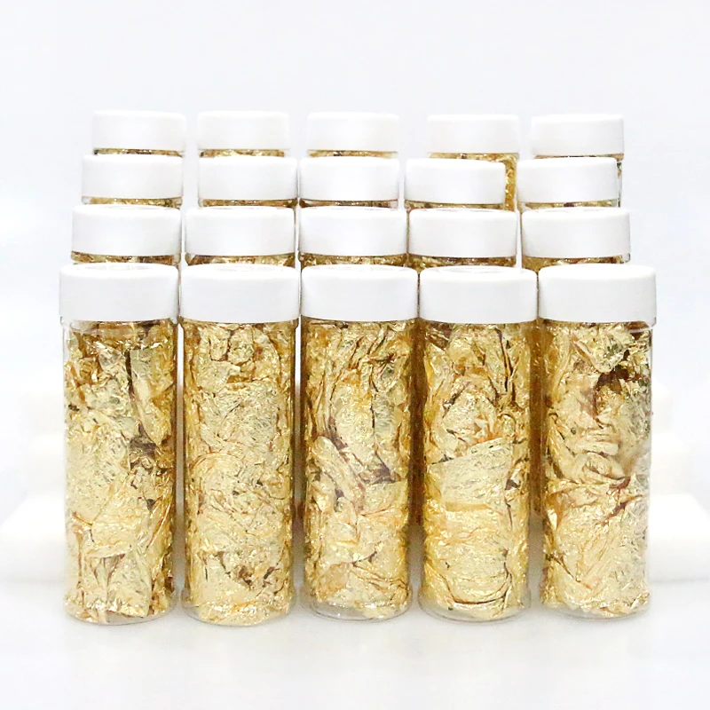 5/10/20/50 шт. Съедобные из настоящего золота серебряные листья Schabin хлопья 2g 3g 24K