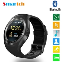 smart watch y1 touch screen fitness tracker smartwatch men women wearable watch support sim tf bluetooth i7 or i7s tws earphone