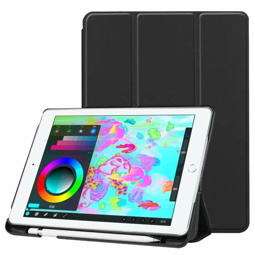 Чехол для iPad 9 7 2018 2017 Air 2 1 с держателем карандашей раскрывающийся Магнитный чехол