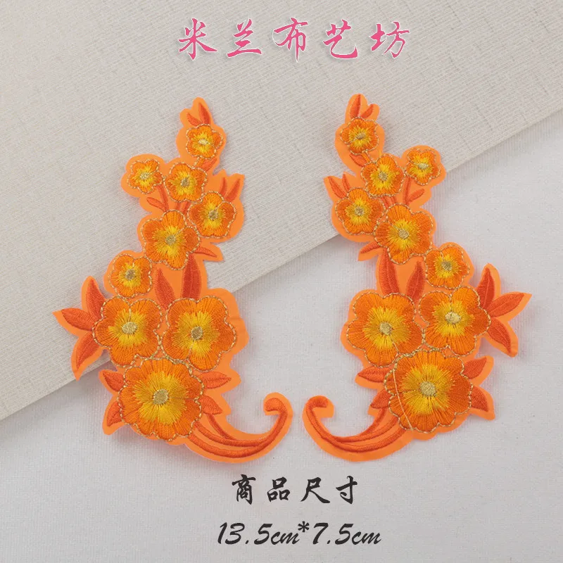 1 пара зеркал сливы вышитые тканевые наклейки завод китайский стиль аксессуары