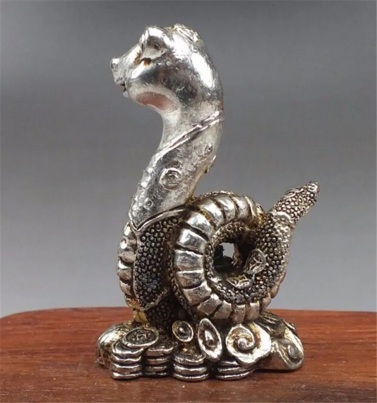 YM медная статуя сборная китайская латунная резная зодиака змея кобры монета