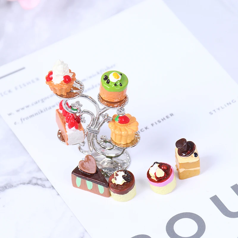 1/12 кукольный домик миниатюрные продукты питания фрукты Стенд и вкусные торты Diy