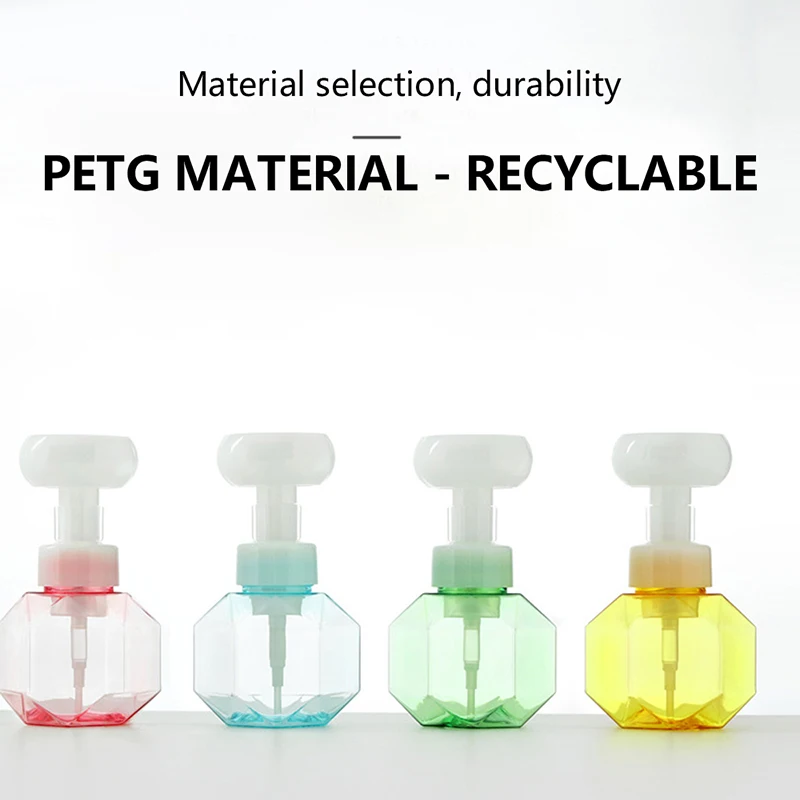 

Flower Shape Foam For Soap Dispenser Foaming Pump Plastic Clear Bottle Travel Shower Gel Foam Pump Bottle For Bathroom