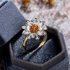 Роскошный изысканный двухцветная Маргаритка Подсолнух шар кольцо моды с рисунком 