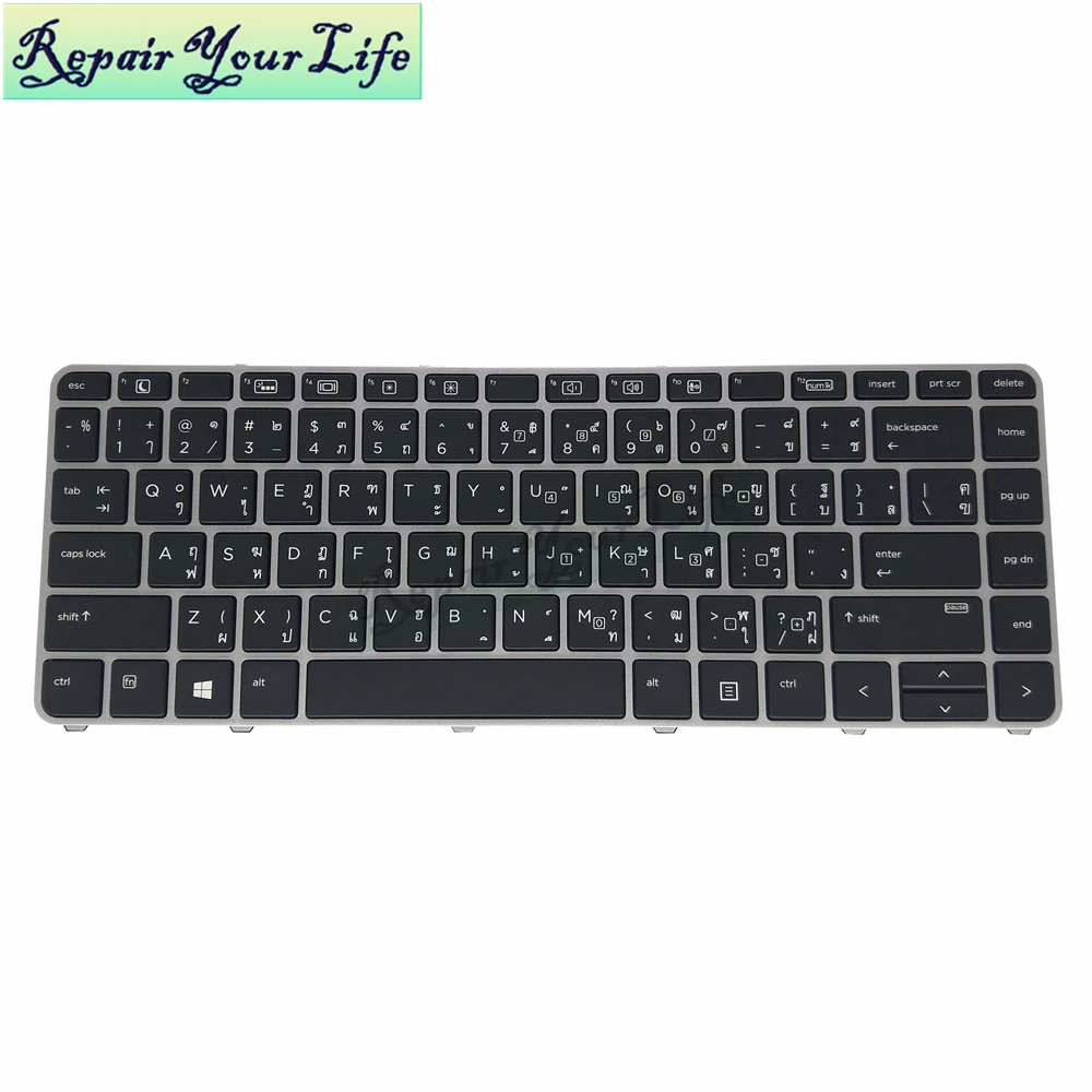 

keyboard for HP EliteBook 1040 G3 TI Thailand 9Z.NCHBQ.003 NSK-CY0BQ 818252-281 black kb backlit silver frame good quality