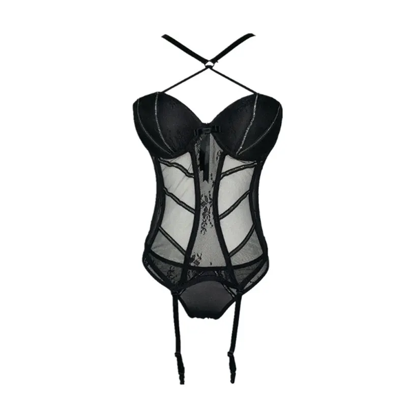 

Fashion Women Hot Sexy Lingerie porno Sheer Bra set Halter Push Up erotic Underwear G-String Nightwear exotic apparel